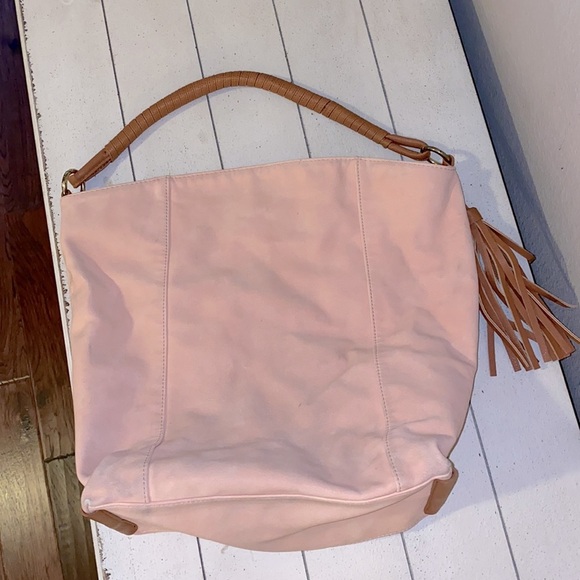 Olivia + Joy Handbags - Olivia + Joy peach & brown shoulder bag zip pocket​